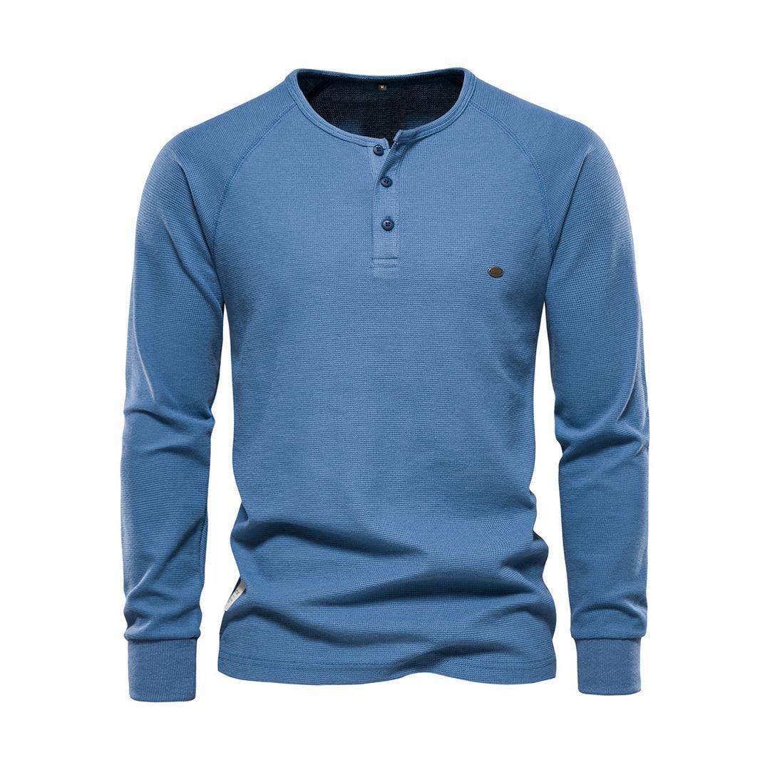 Men's Casual Long Sleeve Shirt Cotton Blend Khaki