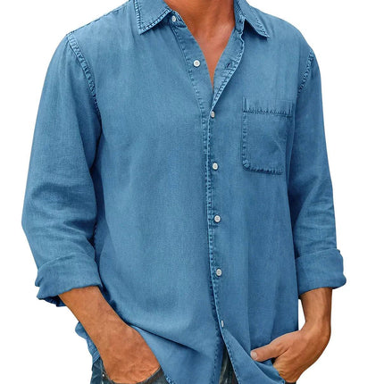 Men's Casual Long-Sleeve Shirt Cotton