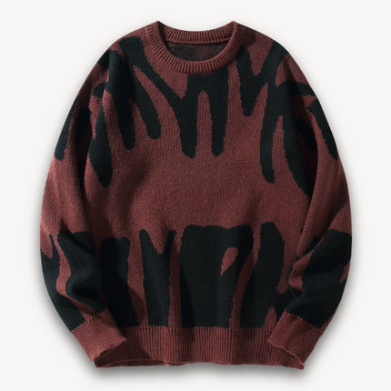 Men's Knit Sweater Wool Graphic Crewneck