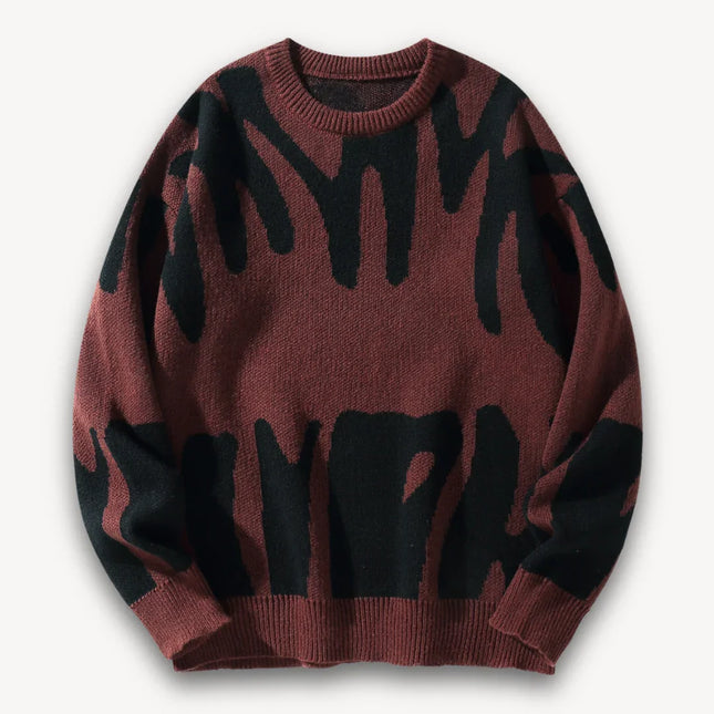 Men's Knit Sweater Wool Graphic Crewneck