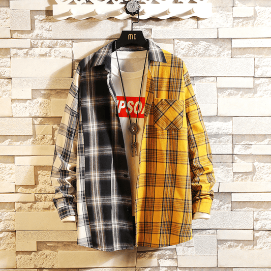 Men's Checkered Shirt Colorful Cotton