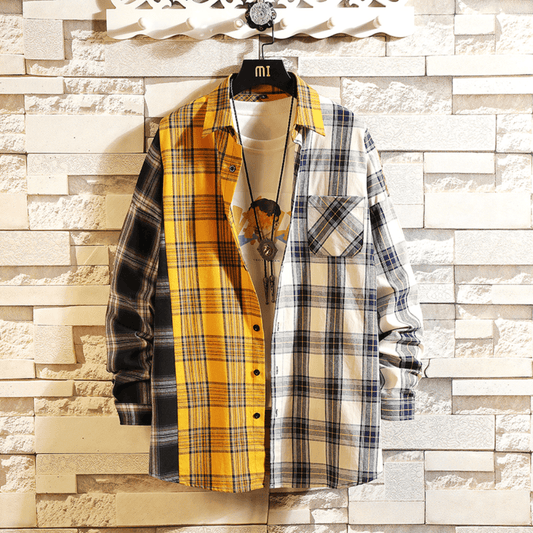 Men's Checkered Shirt Colorful Cotton