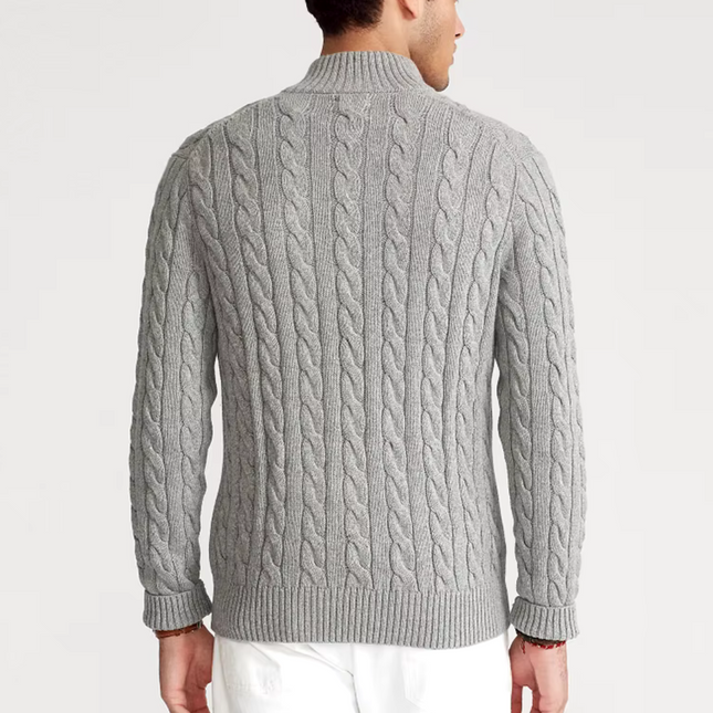 Men's Half-Zip Sweater High-Quality Cotton