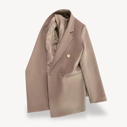 Women's Double-Breasted Blazer Formal Jacket
