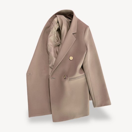 Women's Double-Breasted Blazer Formal Jacket