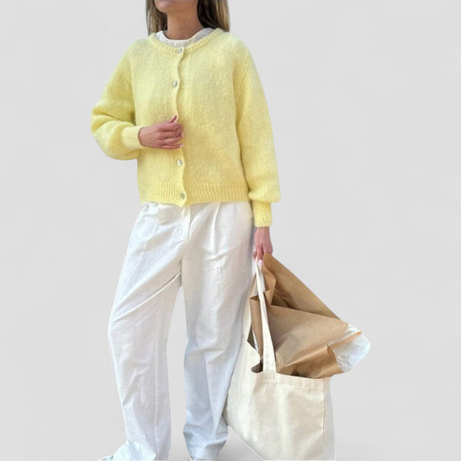 Women's Relaxed Fit Knit Cardigan with Buttons