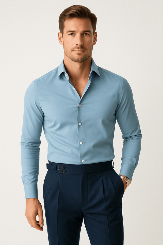 Men’s Slim Fit Cotton Button-Up Shirt