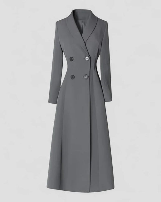 Women's Elegant Long Trench Coat with Buttons