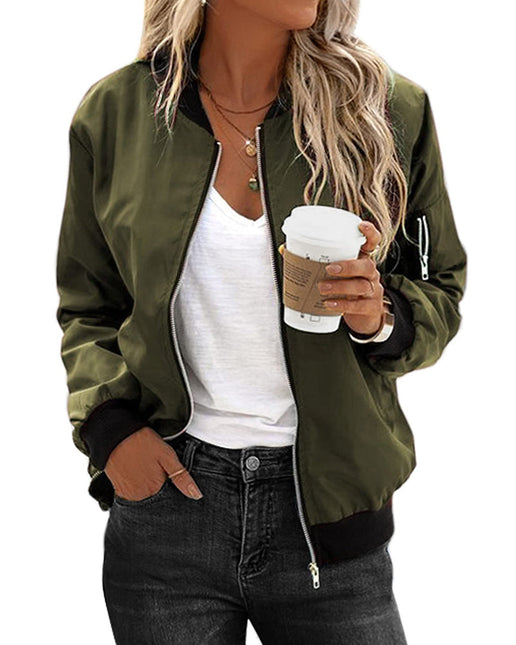 Women's Bomber Jacket Leather Style