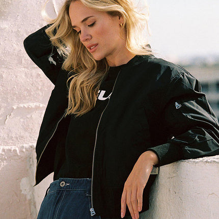 Women's Bomber Jacket Leather Style