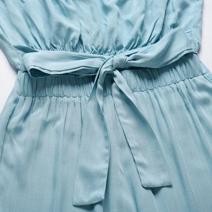 Women's Strapless Jumpsuit with Elastic Waist