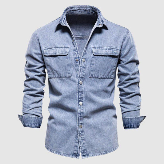 Men's Denim Shirt with Chest Pockets