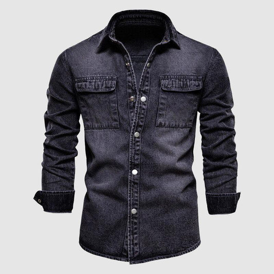 Men's Denim Shirt with Chest Pockets