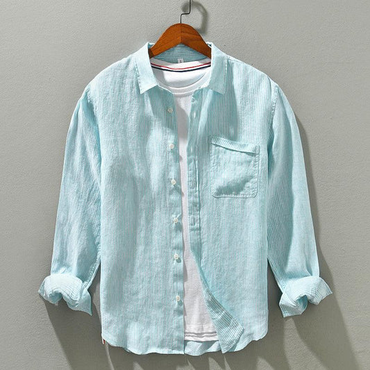 Men’s Long Sleeve Button-Up Shirt Breathable Fabric