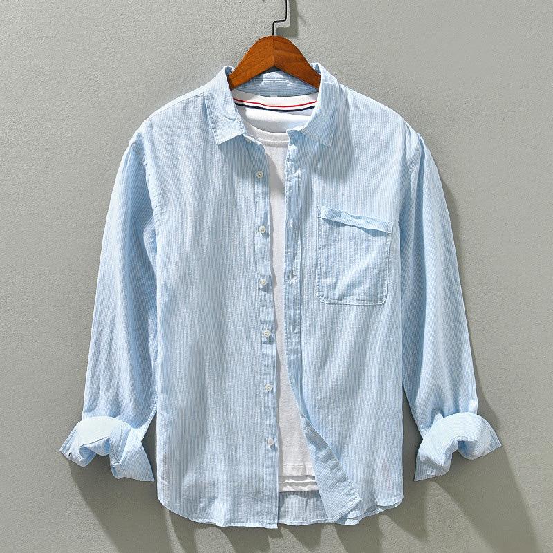 Men’s Long Sleeve Button-Up Shirt Breathable Fabric