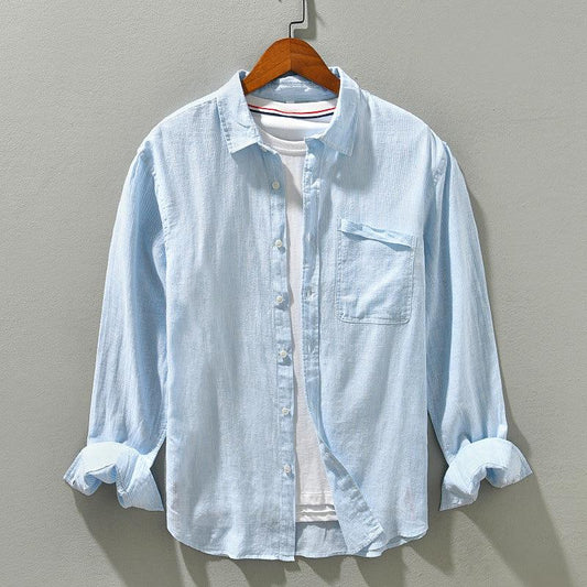 Men’s Long Sleeve Button-Up Shirt Breathable Fabric