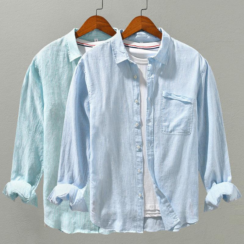 Men’s Long Sleeve Button-Up Shirt Breathable Fabric