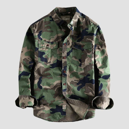 Men's Camouflage Shirt with Dual Pockets