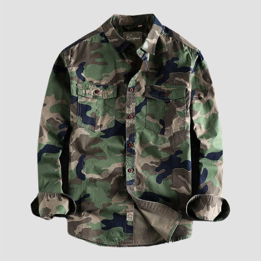 Men's Camouflage Shirt with Dual Pockets