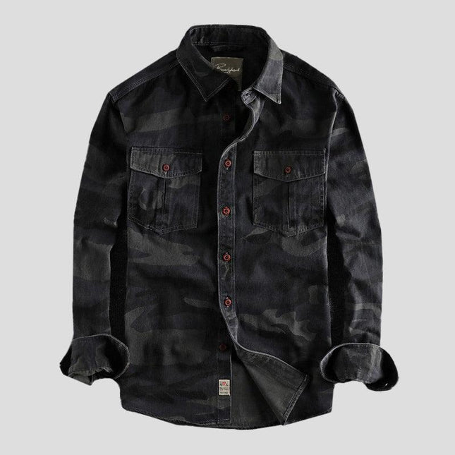 Men's Camouflage Shirt with Dual Pockets