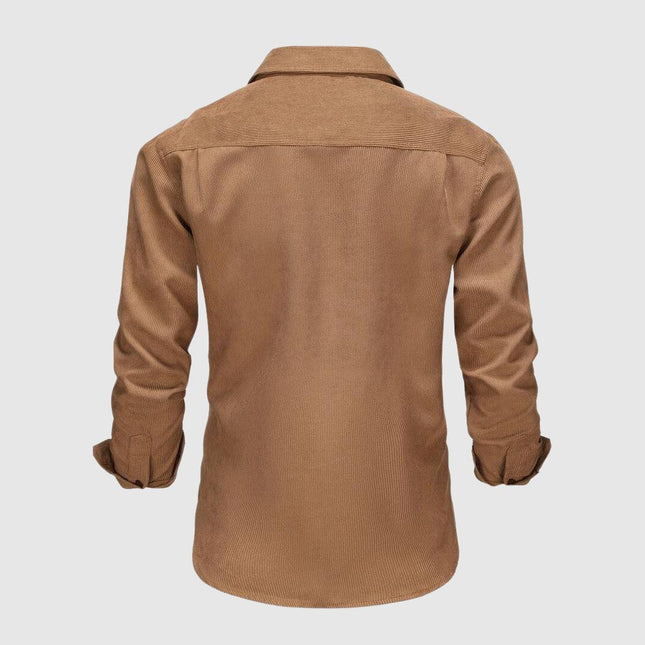 Men's Work Shirt with Epaulettes and Buckle Detail