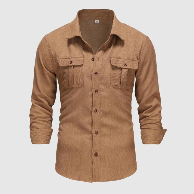 Men's Work Shirt with Epaulettes and Buckle Detail