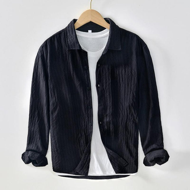 Men’s Long Sleeve Button-Up Shirt 100% Cotton Regular Fit