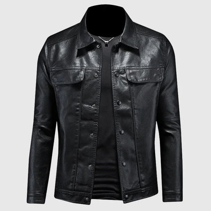 Men's Leather Biker Jacket