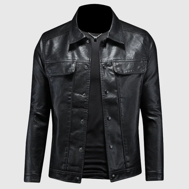Men's Leather Biker Jacket