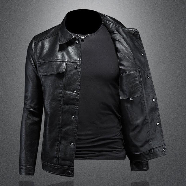 Men's Leather Biker Jacket