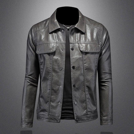 Men's Leather Biker Jacket