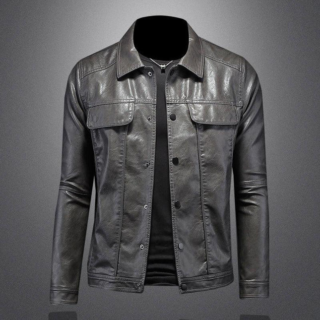 Men's Leather Biker Jacket