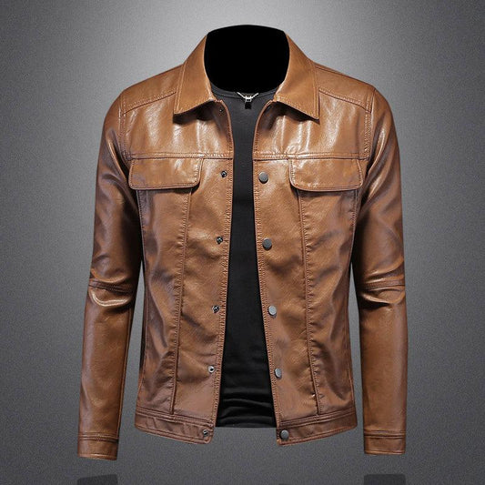 Men's Leather Biker Jacket