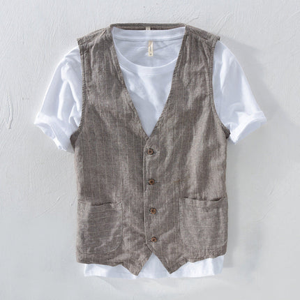 Men's Striped Vest Jacket