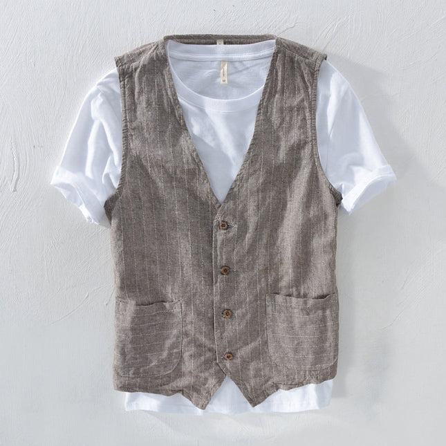 Men's Striped Vest Jacket