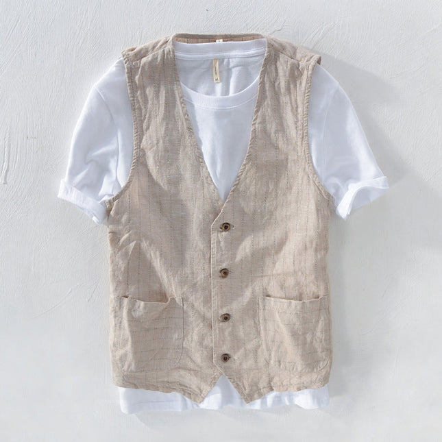 Men's Striped Vest Jacket