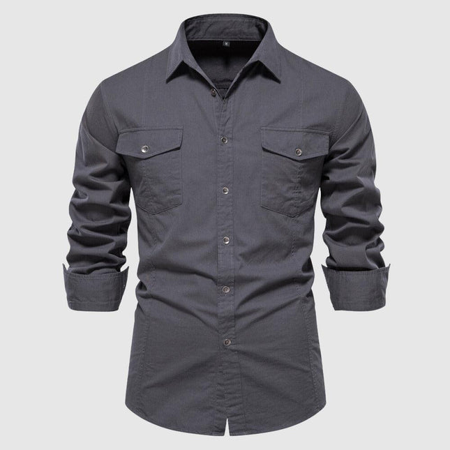 Men's Casual Shirt Long Sleeve Slim Fit