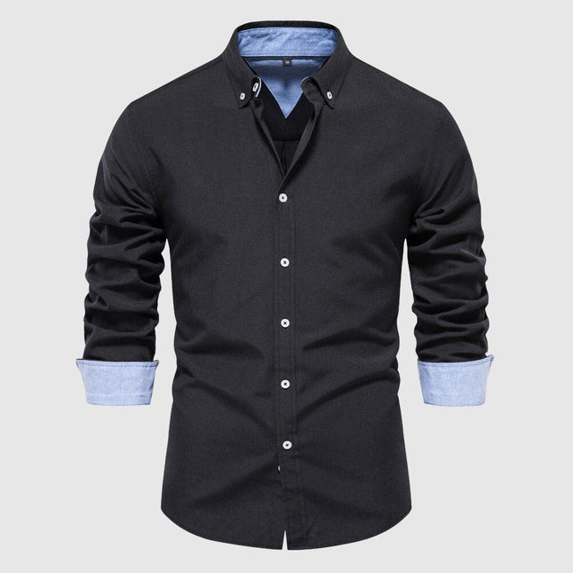 Men's Long Sleeve Casual Oxford Shirt