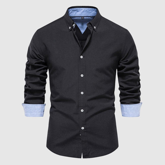 Men's Long Sleeve Casual Oxford Shirt