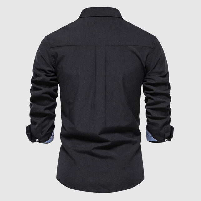 Men's Long Sleeve Casual Oxford Shirt