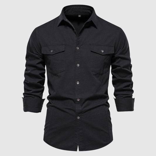 Men's Casual Shirt Long Sleeve Slim Fit