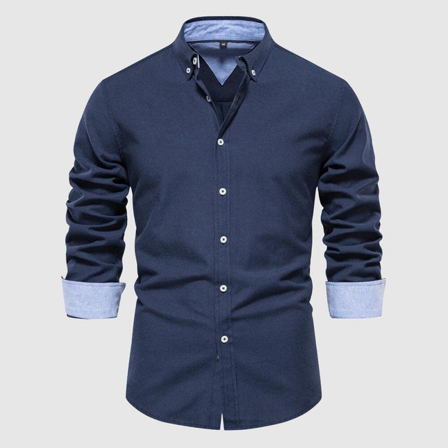 Men's Long Sleeve Casual Oxford Shirt