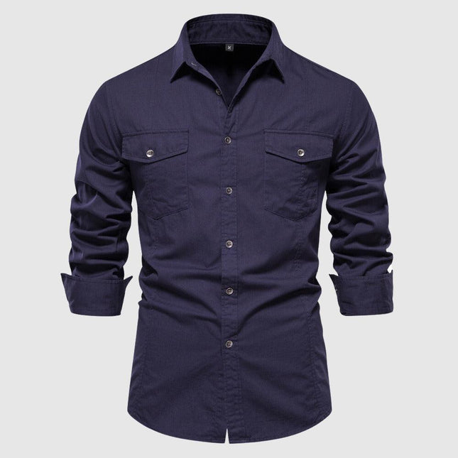 Men's Casual Shirt Long Sleeve Slim Fit