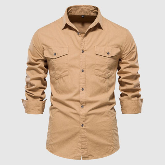 Men's Casual Shirt Long Sleeve Slim Fit