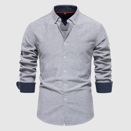 Men's Long Sleeve Casual Oxford Shirt