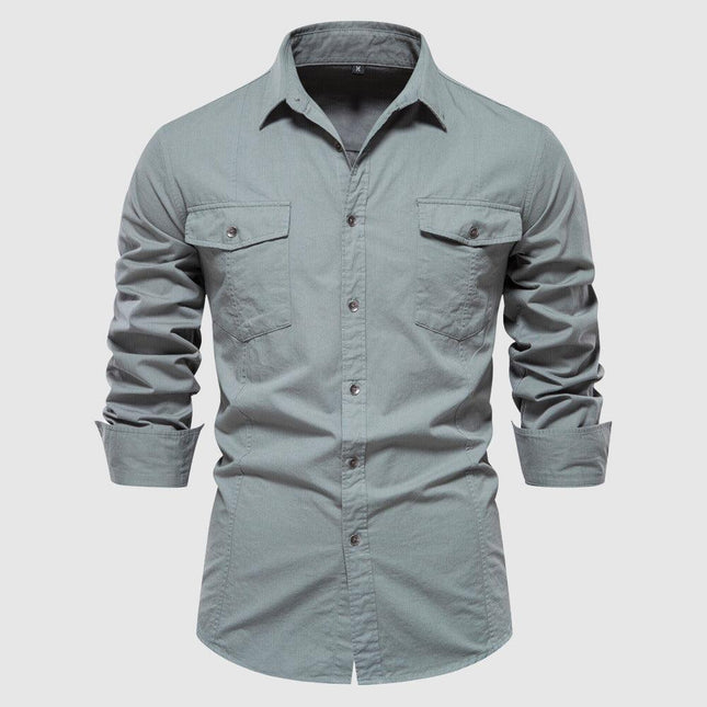 Men's Casual Shirt Long Sleeve Slim Fit