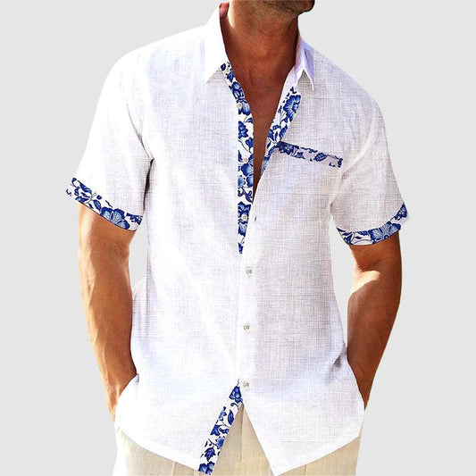 Men's Casual Short-Sleeve Shirt Cotton