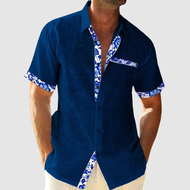 Men's Casual Short-Sleeve Shirt Cotton