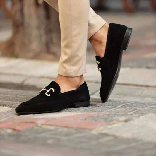 Men's Loafers Suede with Horsebit Detail
