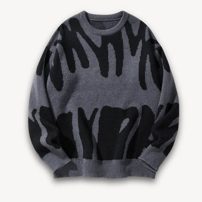 Men's Knit Sweater Wool Graphic Crewneck
